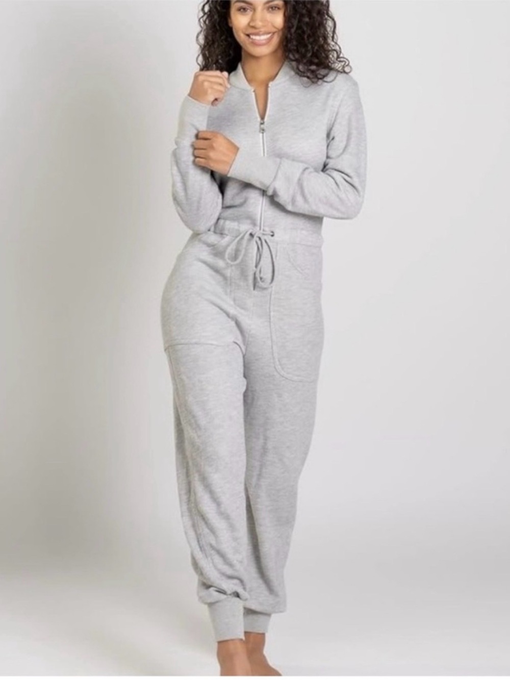 Rivet.Utility MAVEN Heather Gray Zip-Up Jumpsuit